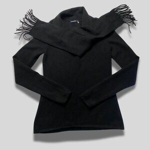 MAGASCHONI Black Cashmere Scarf Sweater Size XS